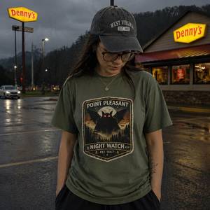 New Arrivals Outdoor Streetwear: Mothman Point Pleasant Shirt - West Virginia Cryptid Horror T Shirt