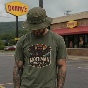 New Arrivals Outdoor Streetwear: Mothman Shirt - “Mothman Was Right” Cryptid Horror T Shirt