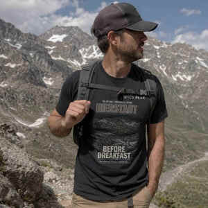 New Arrivals Outdoor Streetwear: Bierstadt Before Breakfast T Shirt - Colorado 14ers Hiking Tee