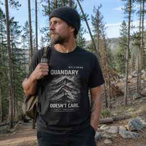 Quandary Doesn’t Care T Shirt - Colorado 14ers Hiking Tee