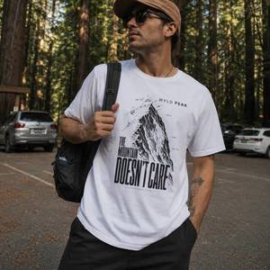 New Arrivals Outdoor Streetwear: The Mountain Doesn’t Care T Shirt - Stoic Mountaineering Tee