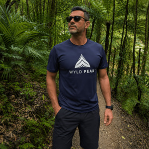 Wyld Peak Moisture-Wicking Logo Tee - White Print