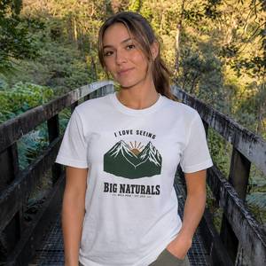 Mens Outdoor T Shirts: Big Naturals Mountain Tee - Funny Hiking Graphic Shirt