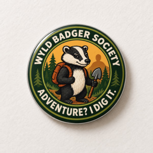 Badger Hiking Pin - Adventure? I Dig It.