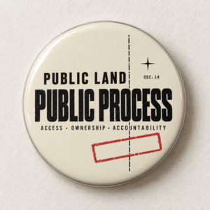 Eco Friendly Outdoor Accessories: Public Land Public Process Pin - Outdoor Button