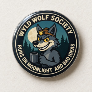 Wolf Hiking Pin - Runs on Moonlight & Bad Ideas