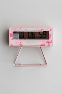 Seiko: Seiko Pink Limited Edition Marathon Alarm Clock "Cherry Blossom" Ref. QHL082P