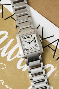 Cartier: Cartier Tank Française Ref. WSTA0074 'Steel' Dial 2025 w/ Box & Papers