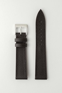 Goods: Chocolate Brown Grained Calf Leather Watch Strap