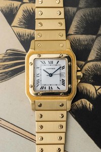 Cartier Santos Carrée Ref. 2960 'Or Massif' 1980s