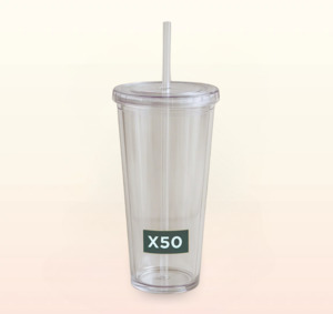 X50 700ml Clear Tumbler and Straw