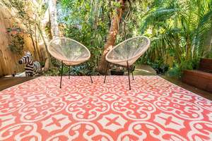 Best Selling: Outdoor Rug - Lisboa Pink and White