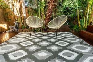 Outdoor Rug - Positano Grey And White