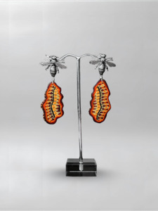 Honeybee Orange Abstract Earrings