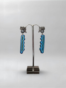 Xhuba Fusion Collection: Kyanite Blue Slender Earrings