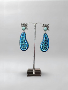 Turqoise Stone Curved Earrings