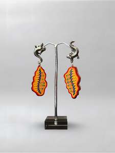 Axolotl Orange Abstract Earrings