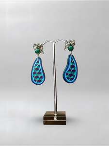 Xhuba Fusion Collection: Green Onyx Abstract Earrings