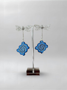 Dragonfly Blue Pillow Earrings