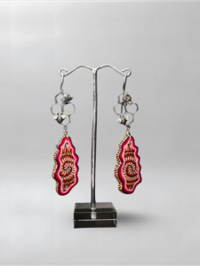 Honeycomb Pink Abstract Earrings