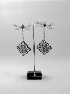 Summer Curations Exhibition: Dragonfly Black White Pillow Earrings