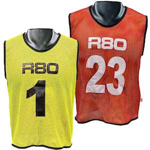 Red and Yellow Training Bibs Set for Squad Numbering and Warm-Ups