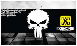 Allstickers: JDM STICKER PUNISHER SKULL TRUCK UTE CAR STICKER DECAL [XRACING] #128