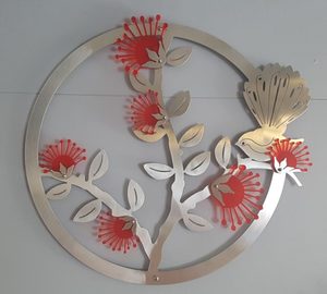 Products: Stainless Steel Fantail Bird & Pohutukawa Tree - Xstream Profiles