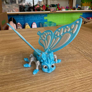 3D Printed Butterfly blue/ soft grey