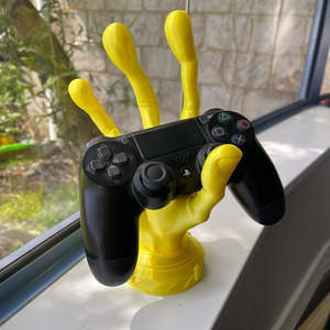 3D Printed 4 Finger Alien Hand Controller Holder Yellow