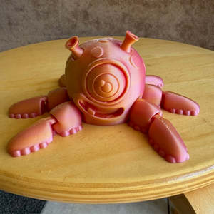 3d Printed Fidgets: 3D Printed Alien Squid Spinner Finger Top Pink/Yellow