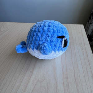 Crochet Whale Plushie blue /white