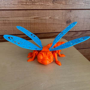 Gift Ideas 10 And Under: 3D Printed dragonfly Orange/blue wings