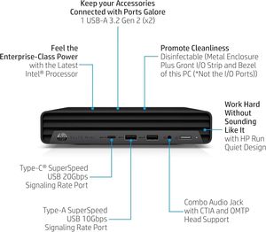 Refurbished Hp: HP Elite Mini 800 G9 i5 12500T 16GB 256GB W11 Pro refurbished