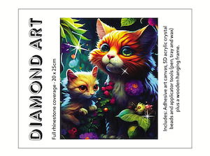 Diamond Art: Diamond Art - CATS WITH FRAME