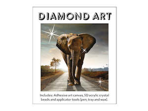 Diamond Art: Diamond Art - ELEPHANT ON ROAD