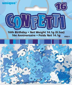 16th Birthday Gift Collection: Glitz Blue 16 Confetti