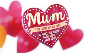 Heart Shape Magnet: Mum Light Up Heart Magnet