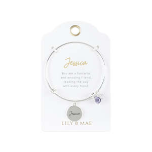 L M Personalised Bangle: Jessica - L&M Personalised Bangle