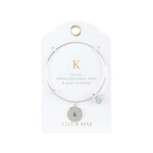 L M Personalised Bangle: K - L&M Personalised Bangle