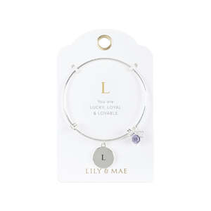 L M Personalised Bangle: L - L&M Personalised Bangle