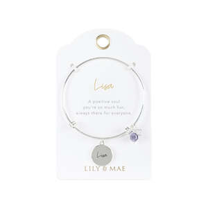 L M Personalised Bangle: Lisa - L&M Personalised Bangle
