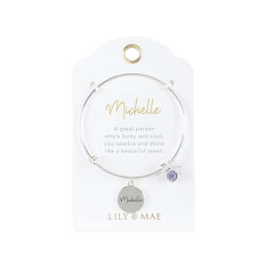 L M Personalised Bangle: Michelle - L&M Personalised Bangle