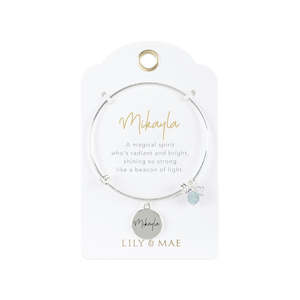 L M Personalised Bangle: Mikayla - L&M Personalised Bangle