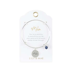 L M Personalised Bangle: Mila - L&M Personalised Bangle
