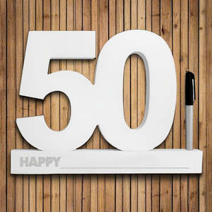 50th Sign it Block White