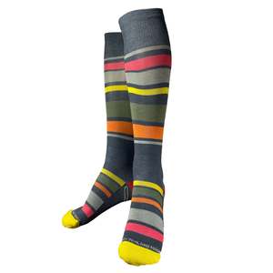 Yank Crew Socks: Yank Merino Knee Sock | Slate Stripe