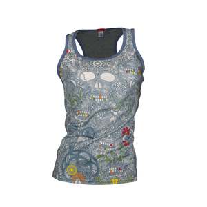Yank Singlet: Women's Sugar Skull Merino Singlet | Storm