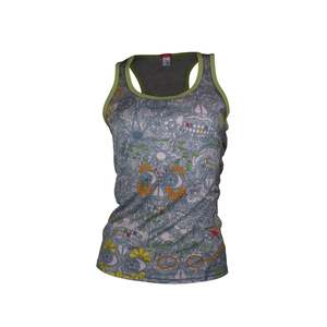 Women's Sugar Skull Merino Tank Top | Green