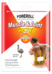 External Use: Poweroll Muscle & Joint Hot Patch (10.5cm*15cm) 3 Patches